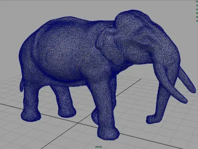 Asian Elephant Mother Low-poly 3D model