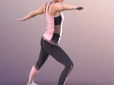 Juliette 10823 - Woman In Yoga Pose Low-poly 3D model