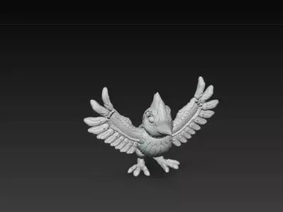 Blue Bird Cartoon Printable Model 3D print model