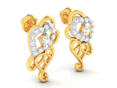 Women Earring 3dm STL OBJ FBX Render Details 3D print model