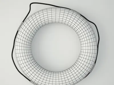 Red and White Life Preserver 3D model