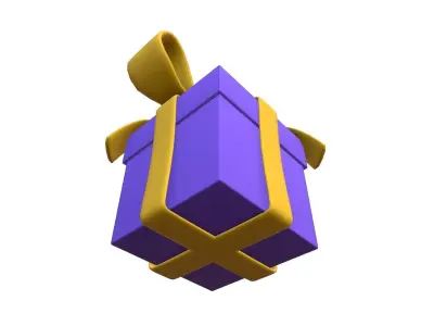  Cartoon Gift Box Free low-poly 3D model
