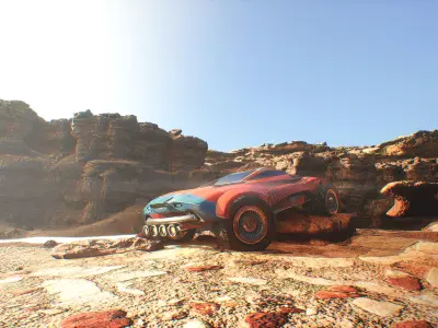 Cyberpunk Terrain Concept Vehicle Low-poly 3D model