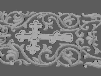 Central decor ornament for furniture 3D model 527