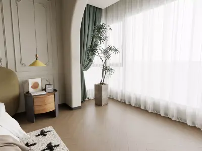 Elegant Classic Master Bedroom 3D model