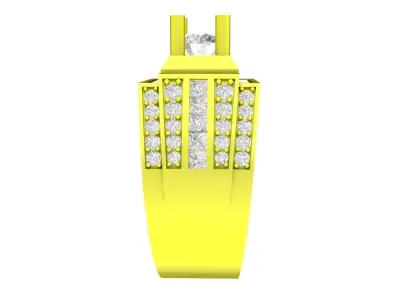 A7707 Korean Style Luxury Diamond Men Fashion Ring 3D print model