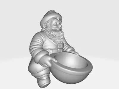 Whimsical Santa Bowl Figurine Christmas Holiday Decor  3D print model