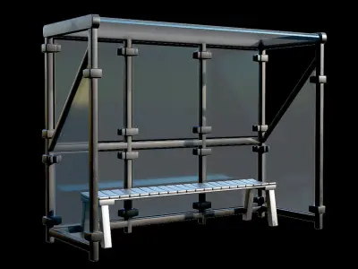 Game Ready Bus Stop 13 Low-poly 3D model