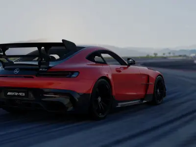 Rigged Mercedes Benz AMG GT Black Series 3D model