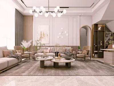 living room hall 3D model