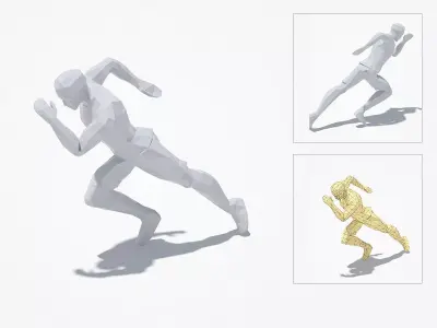 Runner Low Poly Sport Pose Low-poly 3D model