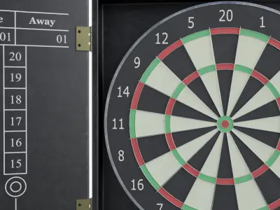 Dartboard dart board with two darts in it 3D model