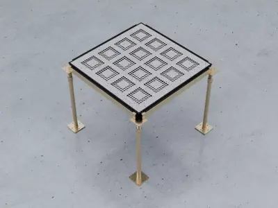 3D Raised Perforated Panel with pedestal and stringer Model 3D model