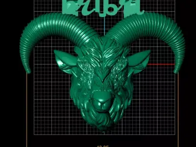 Majestic Ram Head Pendant  3D Printable Jewelry  3D print model