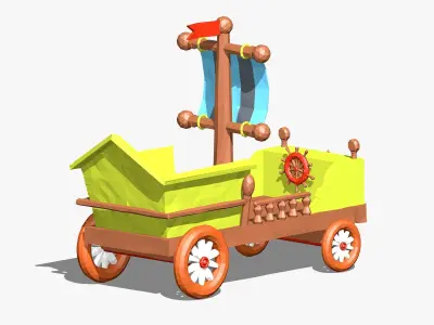 Cartoon Car Low Poly Low-poly 3D model