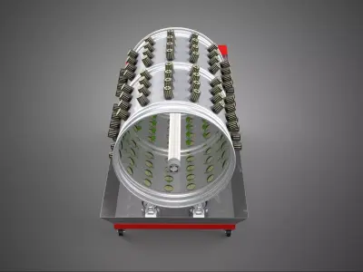 STEEL DRUM ROTARY HYDROPONIC GARDEN PLANT FARM SYSTEM CIRCULAR 3D model