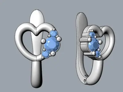 Heart-shaped children earrings  3D print model