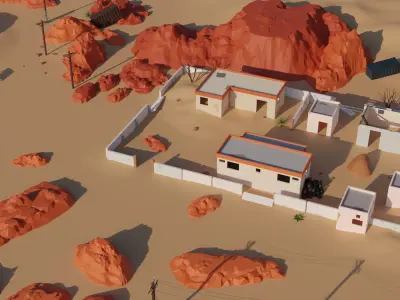 Desert Environment 3D Pack Low-poly 3D model