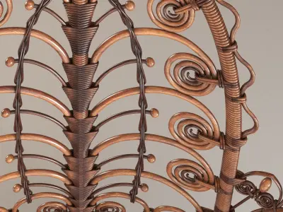 Victorian Wicker Chair Parlor C1890 3D model