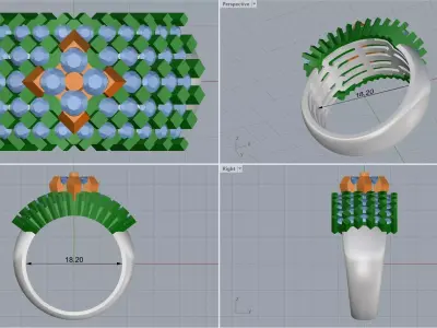 ring woman  3D print model 36