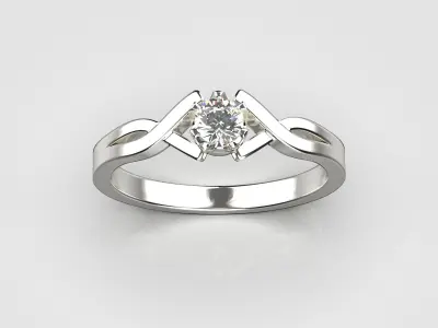 Golden ring with ruby 122 3D print model