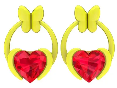 A6787 Luxury Diamond Heart Butterfly Women Pendant 3D print model