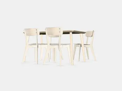 LISABO - LISABO table and 4 chairs Low-poly 3D model