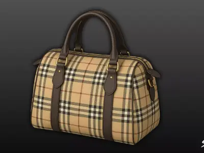 Plaid Pattern Duffel Bag Low-poly 3D model
