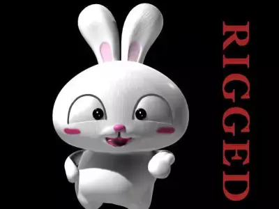 rigging rabbit 3D model