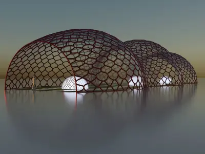 Park decorative glass tunnel 3D model