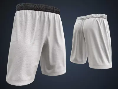 White shorts Low-poly 3D model