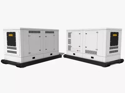 White Industrial Gas Generator 3D model