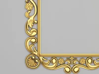 Classic Frame Mirror 008 3D model