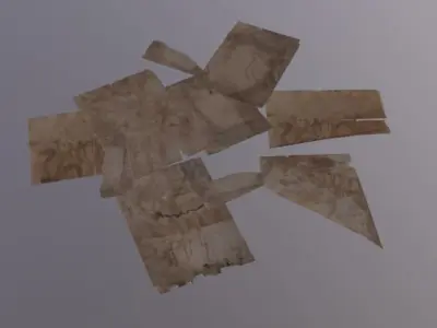 Stained Paper Group Low-poly 3D model
