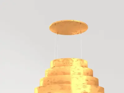 Gold Ring Hanging Pendant Light Fixture 004 3D model