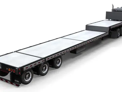Freightliner FLT dropdeck trailer Low-poly 3D model