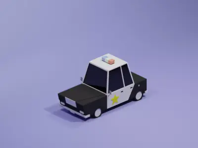 Police car Low-poly 3D model