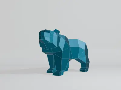 Polygonal Bear Low-poly 3D model