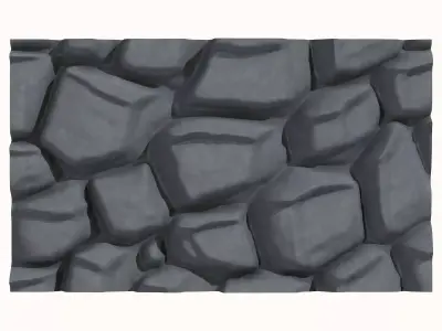 Rock Face Wall Scene Element 3D model