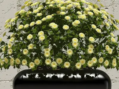 Plant planter with flowers 3D model