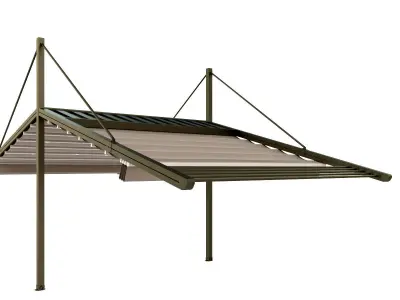 Motorized Pergola 3a bronze patina dark 3D model