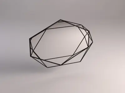MIRROR---Tray geometric shape hanging from ceiling 3D model