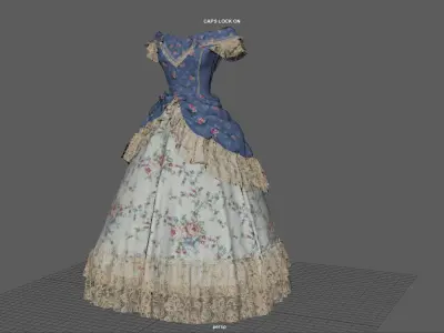 ROCOCO ERA DRESS 3D model