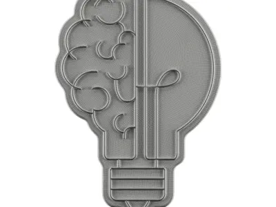 Lightbulb Brain Neon Sign 3D model