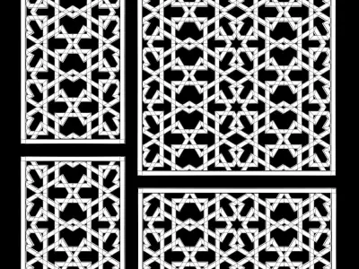 Arabic Islamic pattern decorative gold plaster 3D model