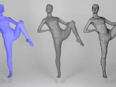 Female sport practising gymnastics 135 Low-poly 3D model