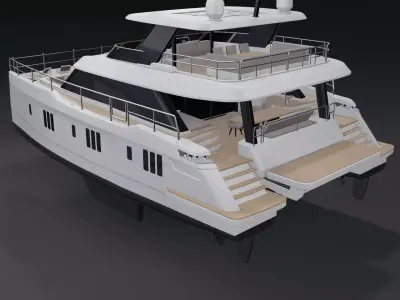 60 POWER CATAMARAN  luxury 3D Rendering 3D model