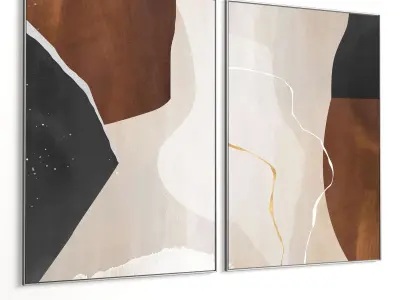 Plaster Two Photo Frame 381 Low-poly 3D model
