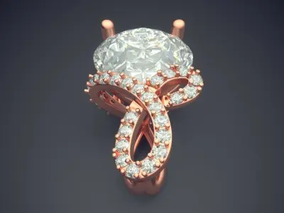 Luxury Brooch With Huge Diamond CAD 4570 3D print model