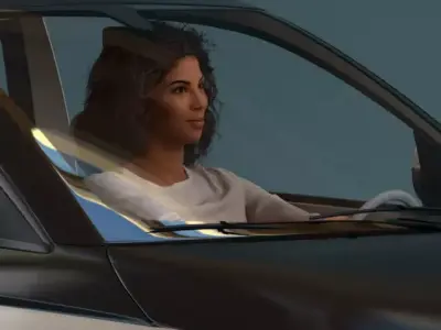 South American Woman driving a car 3D model